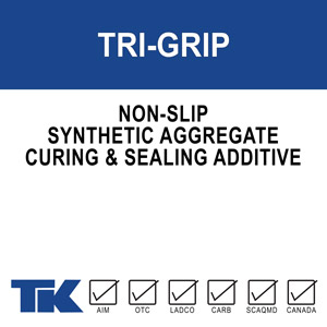 tri-grip A synthetic aggregate made up of clear polypropylene spheres that create a subtly textured, slip-resistant surface on new or existing concrete and masonry surfaces.