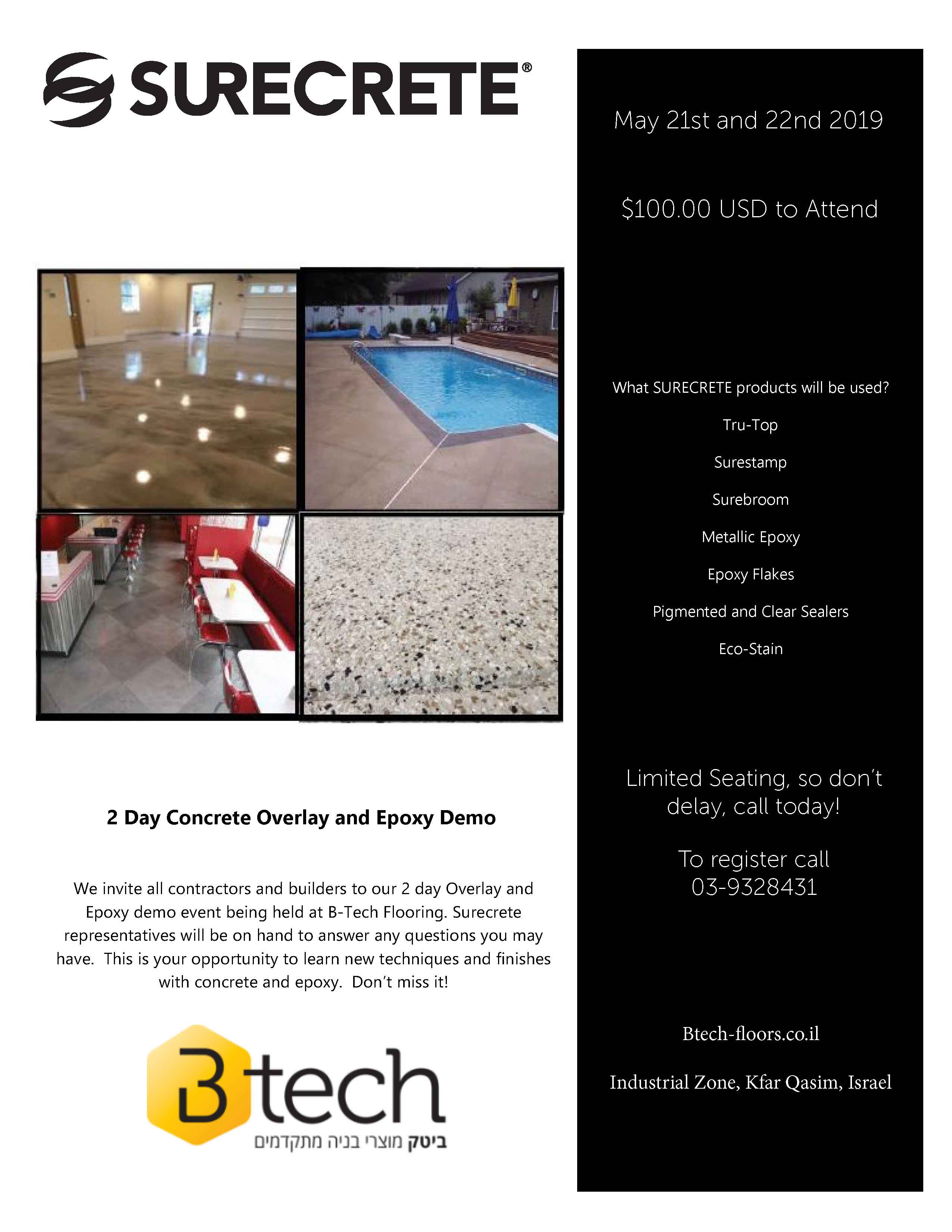 B-Tech Flooring - Training Flyer - May 21-22 2019