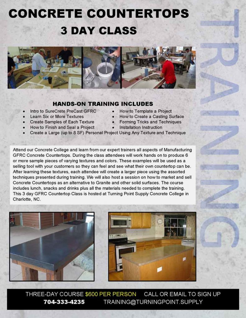 Charlotte Nc Concrete Countertop Class Tk Products